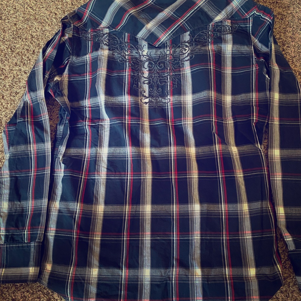 7 Diamonds pearl snap button up